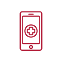 Icon Smartphone mit Kreuz-Symbol